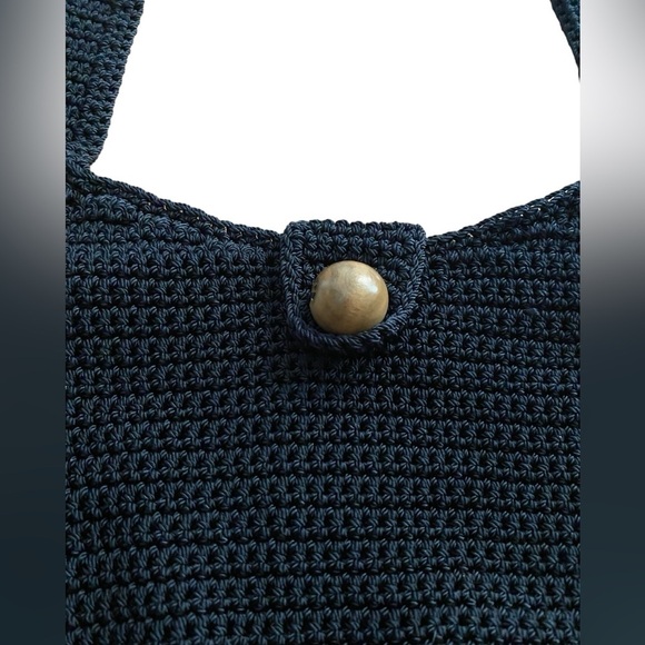 🌟 
Vintage knit black crocheted purse shoulder cross body bag - Picture 4 of 8